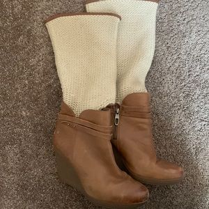 Uggs brown booties with detachable leg warmers